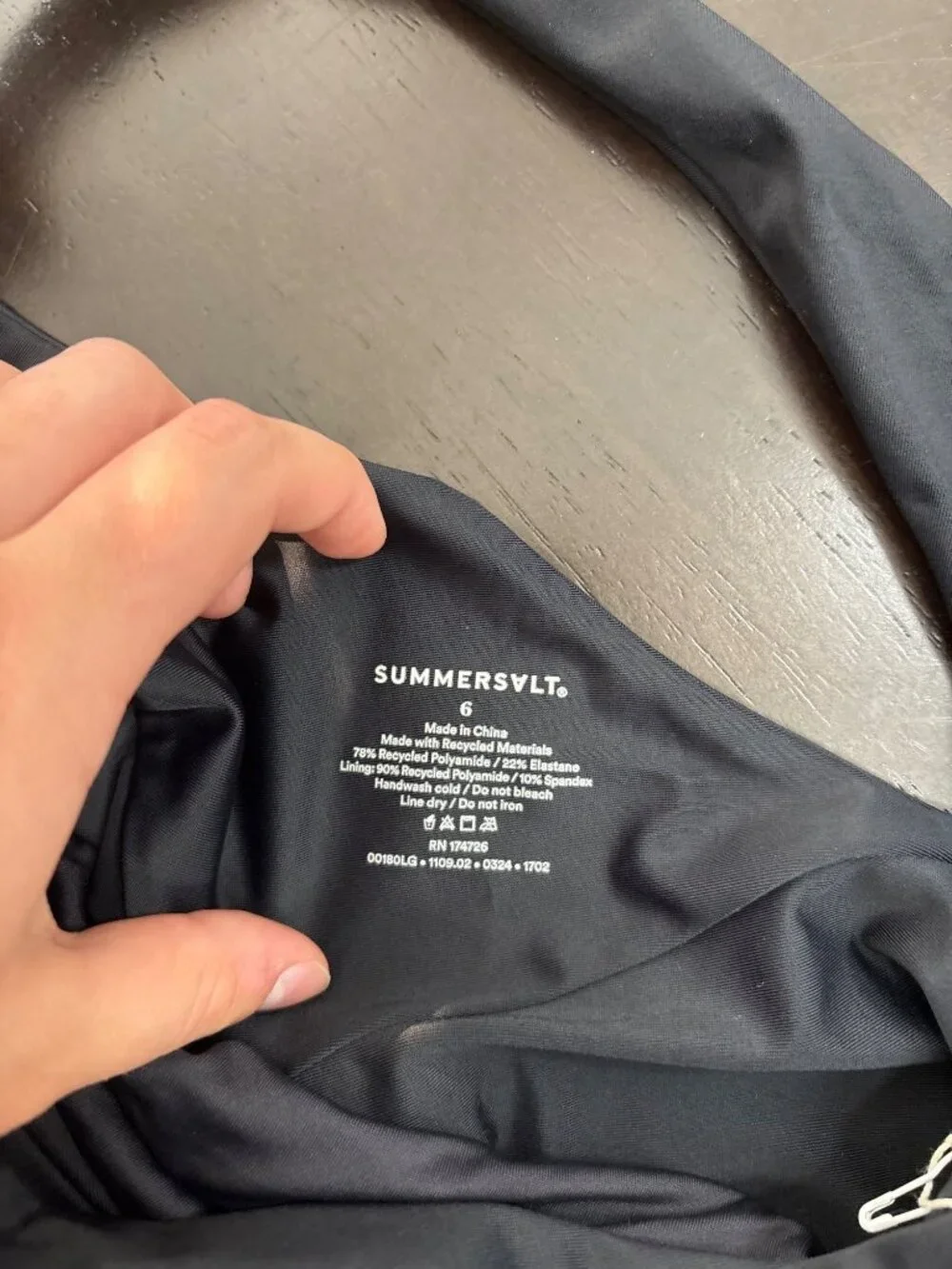 NEW Summersalt Sidestroke Asymmetrical One-Piece Swimsuit 6 Black Cutout Beach
